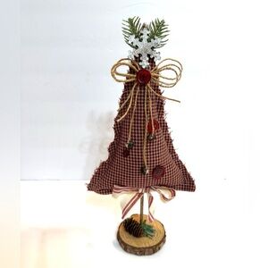 New Handmade OOAK 13” Red Plaid Country Christmas Tree